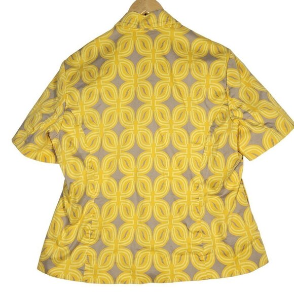 Coldwater Creek Women's La Playa Yellow Floral Short Sleeve Jacket Size 16 - Picture 8 of 16